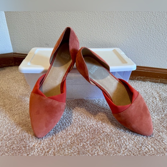 Eileen Fisher Asha-Su Suede Flats Spice Sz 8.5 - Picture 4 of 13